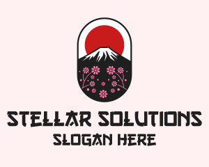 Mount Fuji Cherry Blossom logo design