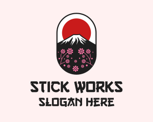 Mount Fuji Cherry Blossom logo design