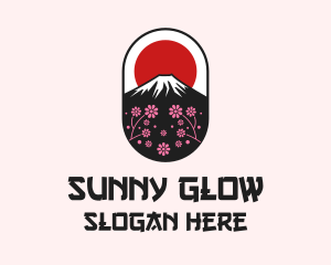 Mount Fuji Cherry Blossom logo design