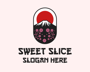 Mount Fuji Cherry Blossom logo design