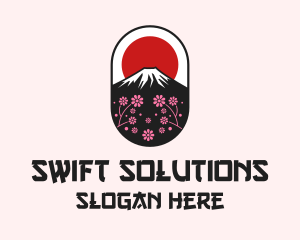 Mount Fuji Cherry Blossom logo design