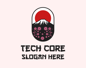 Mount Fuji Cherry Blossom logo design