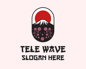 Mount Fuji Cherry Blossom logo design