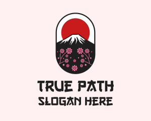 Mount Fuji Cherry Blossom logo design