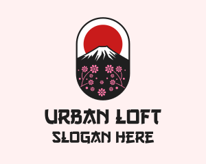 Mount Fuji Cherry Blossom logo design