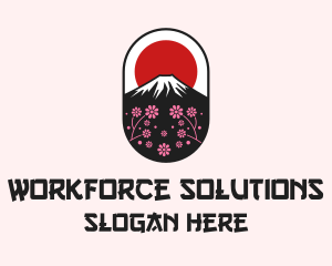 Mount Fuji Cherry Blossom logo design