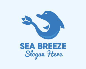 Blue Flower Dolphin logo design