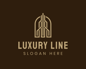 Luxury Hotel Skyscraper Realty logo design