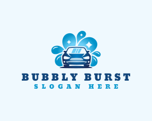 Car wash bubble logo design