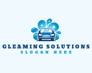 Car wash bubble logo design