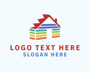 Shack - Rainbow Wood Cabin logo design