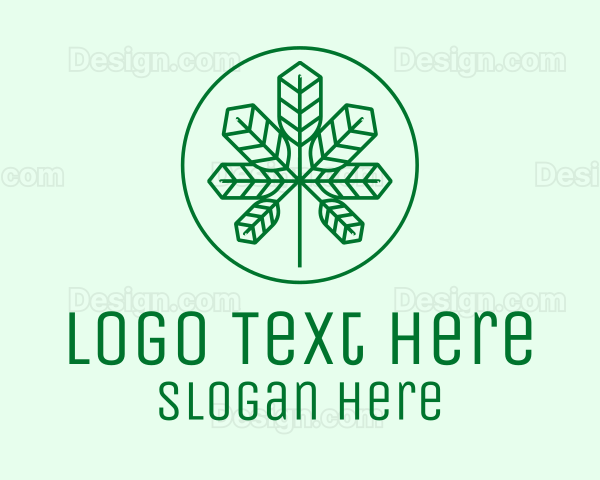 Geometric Cannabis Marijuana Leaf Logo