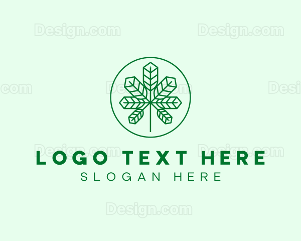 Geometric Cannabis Marijuana Leaf Logo