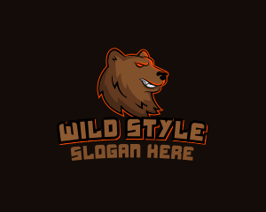 Wild Grizzly Bear logo design