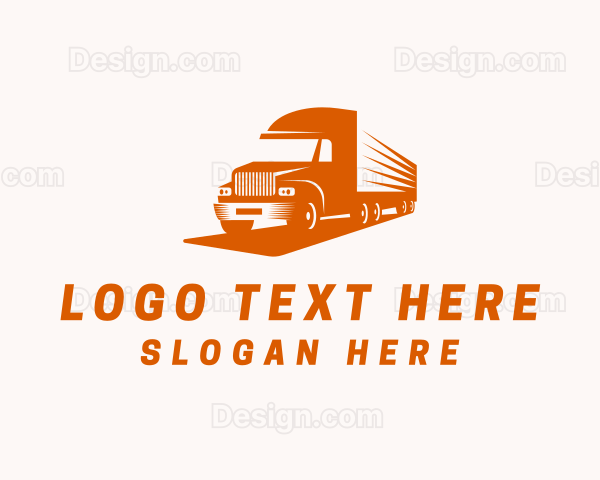 Orange Logistics Truck Logo