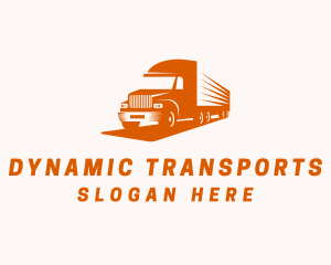 Orange Logistics Truck logo design