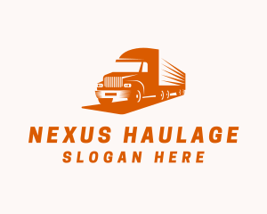 Orange Logistics Truck logo design