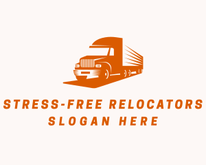 Orange Logistics Truck logo design