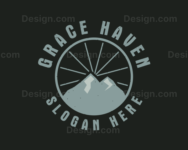 Hipster Mountain Badge Logo