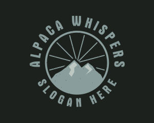 Hipster Mountain Badge logo design