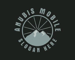 Hipster Mountain Badge logo design