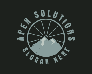 Hipster Mountain Badge logo design