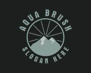 Hipster Mountain Badge logo design