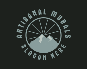 Hipster Mountain Badge logo design