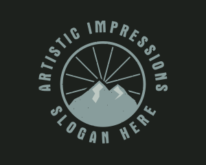 Hipster Mountain Badge logo design