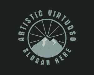 Hipster Mountain Badge logo design