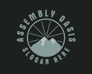 Hipster Mountain Badge logo design