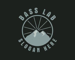 Hipster Mountain Badge logo design