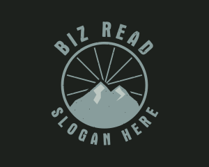 Hipster Mountain Badge logo design