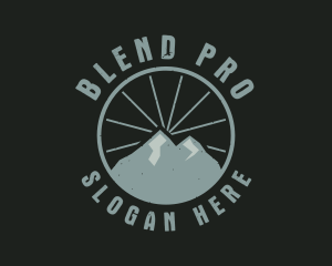 Hipster Mountain Badge logo design