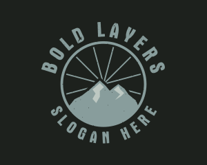 Hipster Mountain Badge logo design