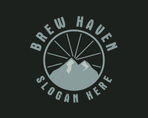 Hipster Mountain Badge logo design