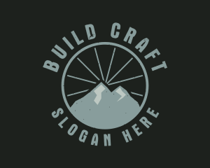 Hipster Mountain Badge logo design