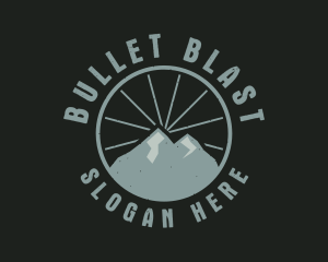 Hipster Mountain Badge logo design