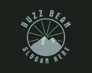 Hipster Mountain Badge logo design