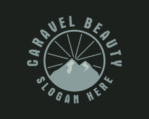 Hipster Mountain Badge logo design