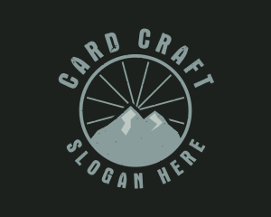 Hipster Mountain Badge logo design