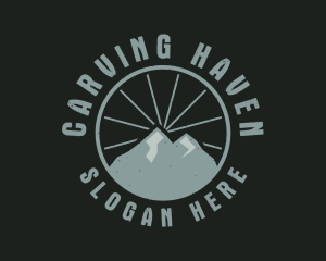 Hipster Mountain Badge logo design