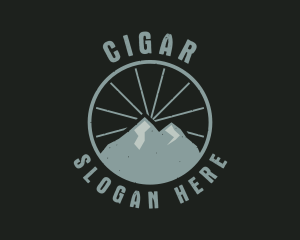 Hipster Mountain Badge logo design