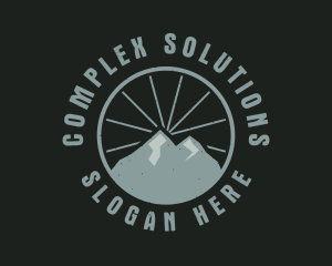 Hipster Mountain Badge logo design