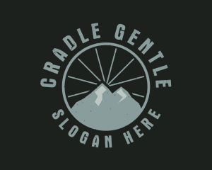 Hipster Mountain Badge logo design