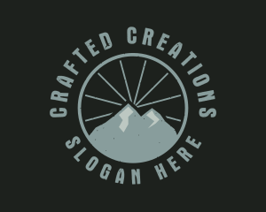 Hipster Mountain Badge logo design