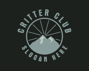 Hipster Mountain Badge logo design