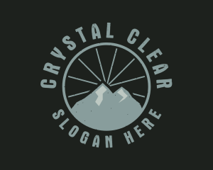 Hipster Mountain Badge logo design