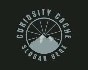 Hipster Mountain Badge logo design