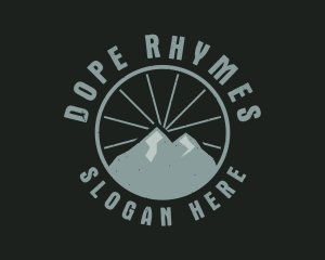 Hipster Mountain Badge logo design